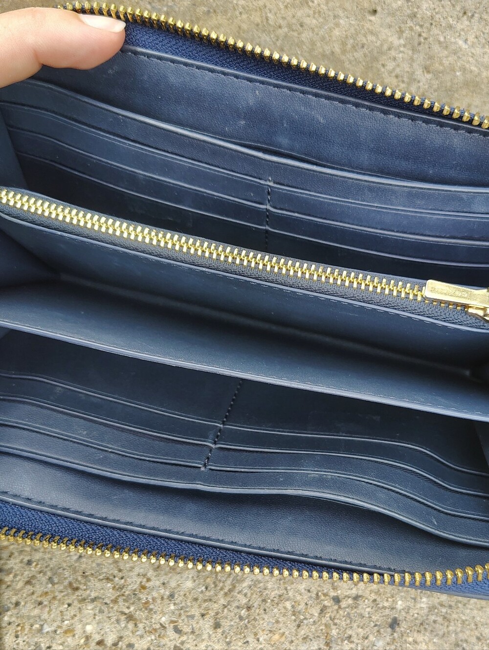 Coach Long Zip Around Wallet in Signature Canvas Blue - Picture 7 of 9